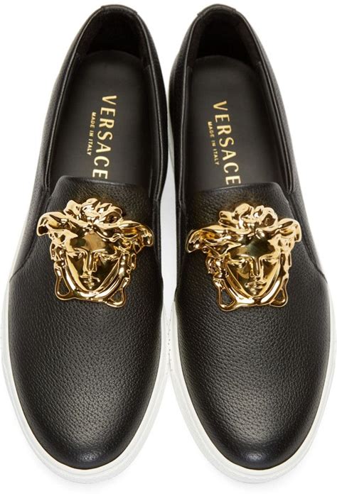 versace leather slip on|Versace men's suede slippers.